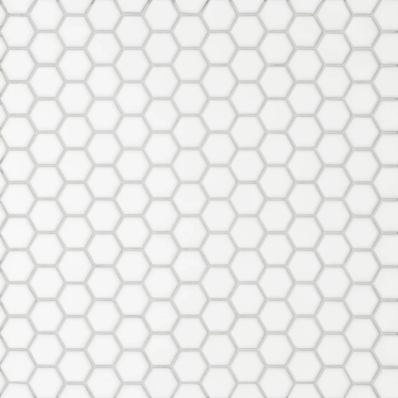 White Hex Mosaic 10 x 12