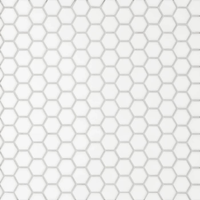 White Hex Mosaic 10 x 12