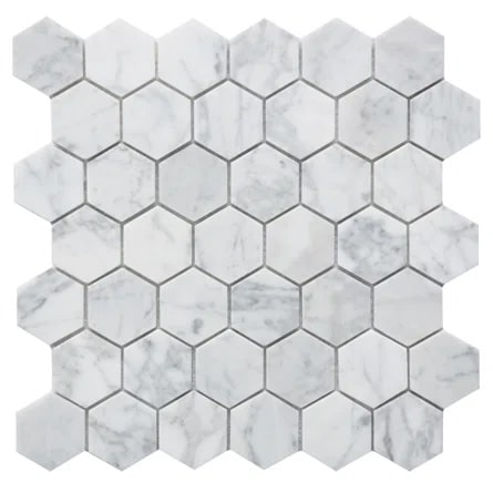Carrara Hex Mosaic 12 x 12