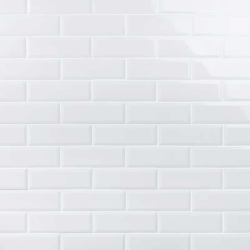 White Beveled Subway 4×12