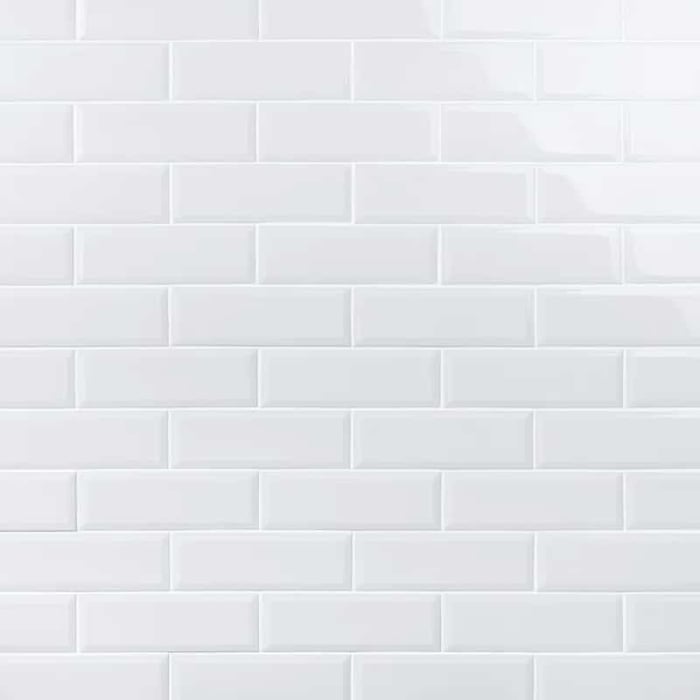 White Beveled Subway 4×12