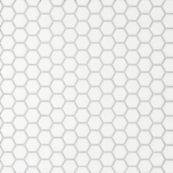 White Hex Mosaic 10 x 12