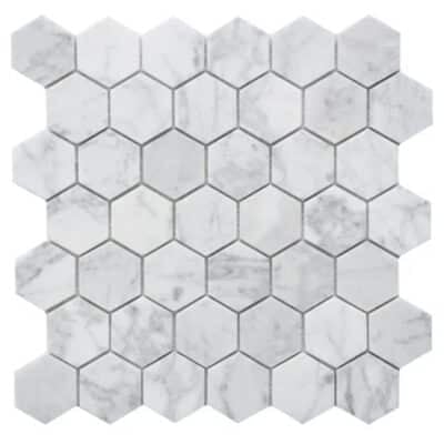 Carrara Hex Mosaic 12 x 12